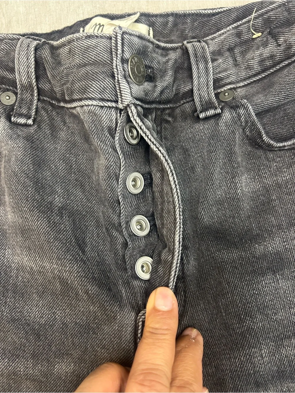 MadewellWomen’s  Black Washed The Dártelo Barrel Leg Jean Size 23 cotton 100%